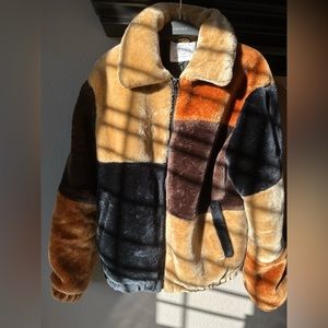 Urban Outfitters Patchwork Faux Fur Jacket